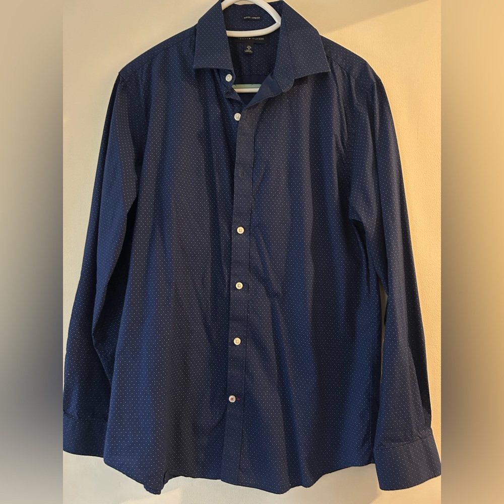 Tommy Hilfiger slim fit/stretch blue button up